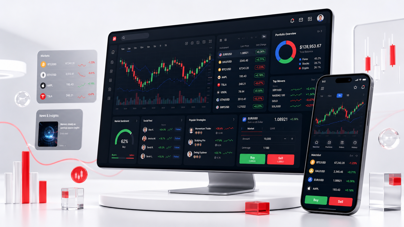 Trixo Trader web platform dashboard